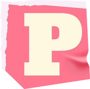 Magazine cutout letter P
